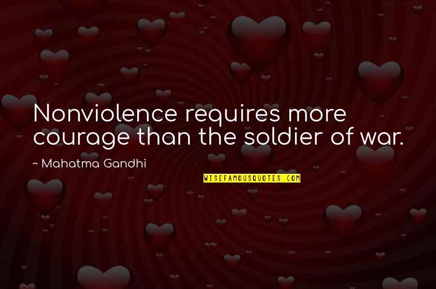 Responsabilites Quotes By Mahatma Gandhi: Nonviolence requires more courage than the soldier of Responsabilites Quotes By Mahatma Gandhi: Nonviolence requires more courage than the soldier of