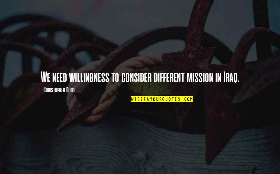 Responsability Tietjens Quotes By Christopher Dodd: We need willingness to consider different mission in Responsability Tietjens Quotes By Christopher Dodd: We need willingness to consider different mission in