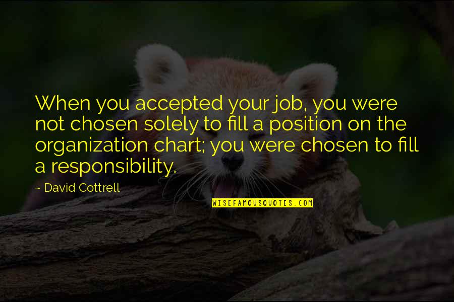 Responsibility Of Leadership Quotes By David Cottrell: When you accepted your job, you were not