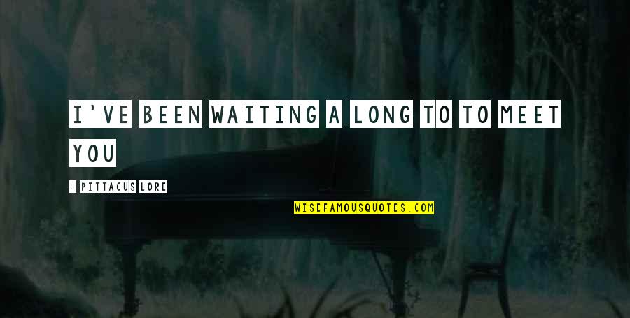 Responsible Breeding Quotes By Pittacus Lore: I've been waiting a long to to meet Responsible Breeding Quotes By Pittacus Lore: I've been waiting a long to to meet