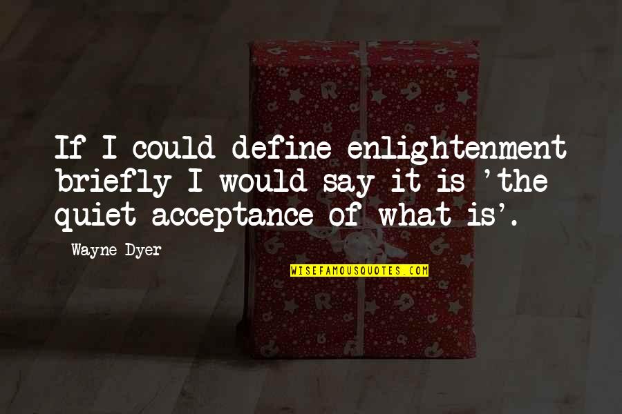 Rest Later Quotes By Wayne Dyer: If I could define enlightenment briefly I would