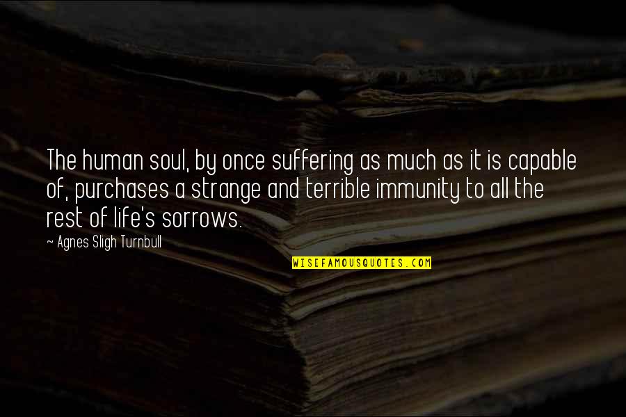 Rest The Soul Quotes By Agnes Sligh Turnbull: The human soul, by once suffering as much