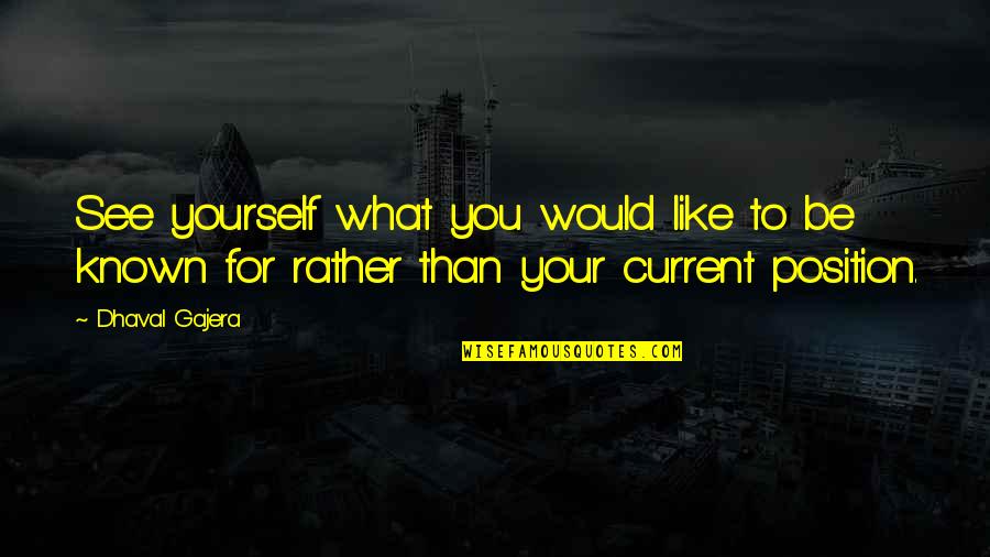 Restaraunts Quotes By Dhaval Gajera: See yourself what you would like to be