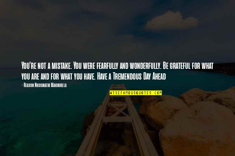 Restenford Quotes By Reason Nkosinathi Makhubela: You're not a mistake. You were fearfully and Restenford Quotes By Reason Nkosinathi Makhubela: You're not a mistake. You were fearfully and
