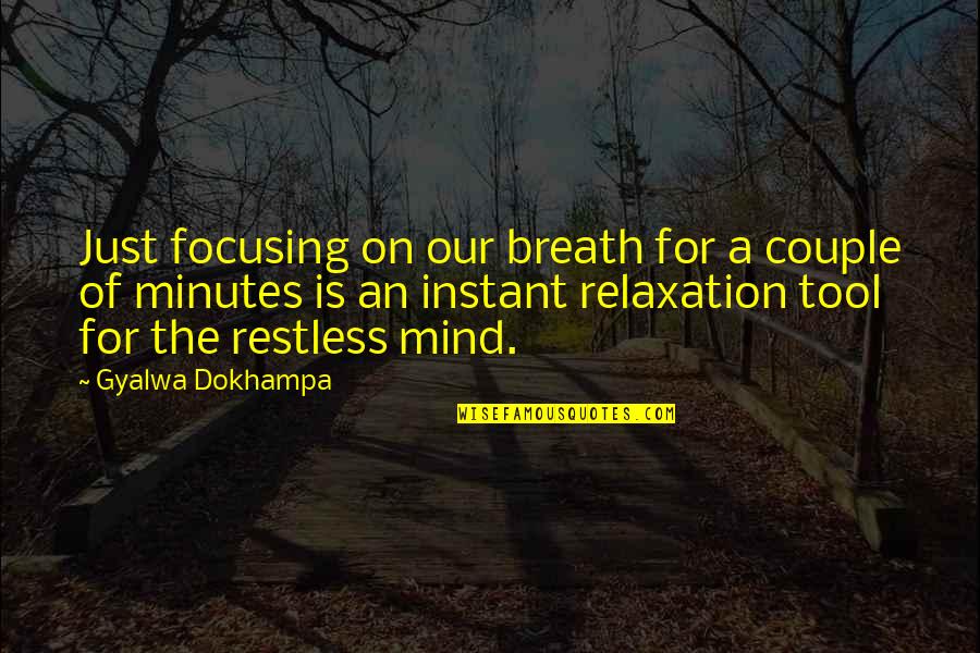 Restful Mind Quotes By Gyalwa Dokhampa: Just focusing on our breath for a couple