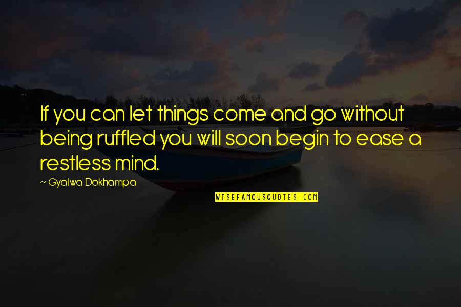 Restless Quotes By Gyalwa Dokhampa: If you can let things come and go
