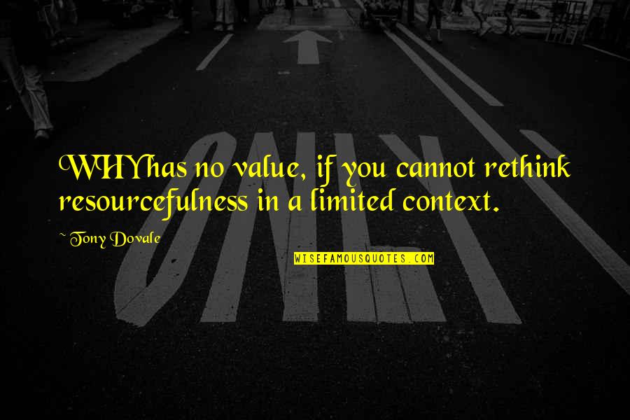 Restless Virgins Quotes By Tony Dovale: WHY has no value, if you cannot rethink