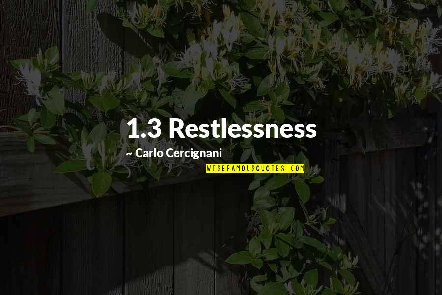 Restlessness Quotes By Carlo Cercignani: 1.3 Restlessness