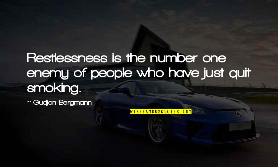 Restlessness Quotes By Gudjon Bergmann: Restlessness is the number one enemy of people