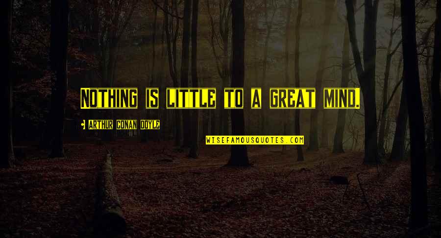 Restorationally Quotes By Arthur Conan Doyle: Nothing is little to a great mind.