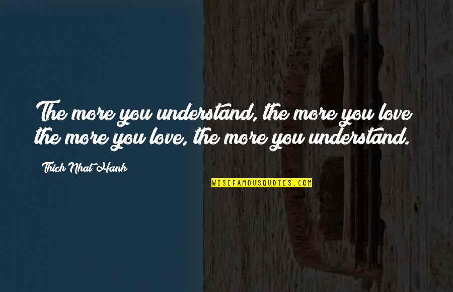 Restoring Dignity Quotes By Thich Nhat Hanh: The more you understand, the more you love;