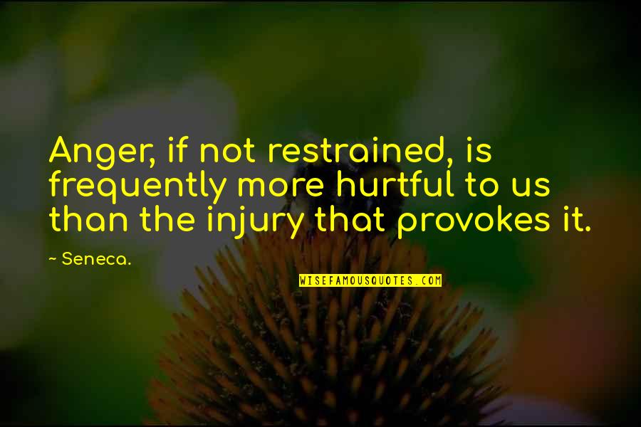 Restrained Quotes By Seneca.: Anger, if not restrained, is frequently more hurtful