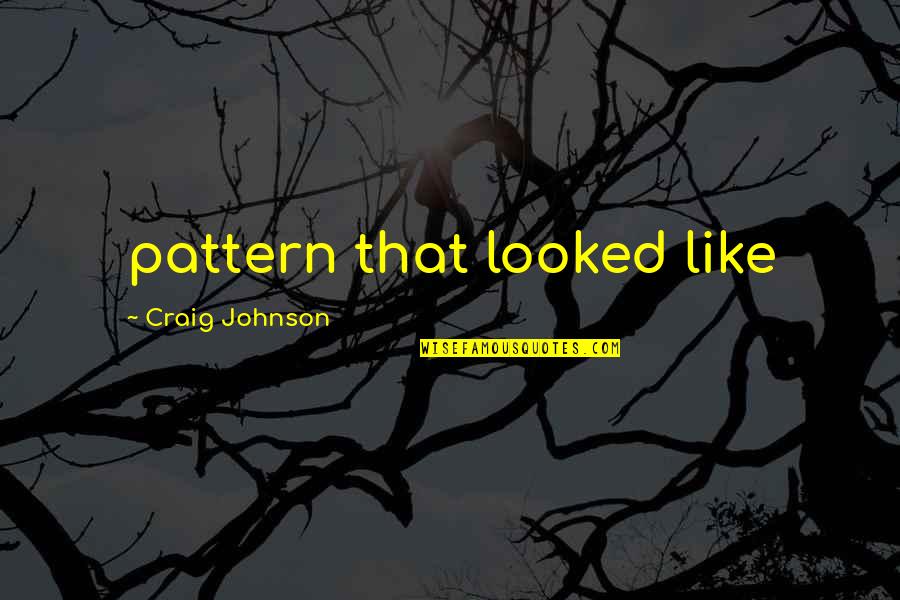 Restrooms Quotes By Craig Johnson: pattern that looked like