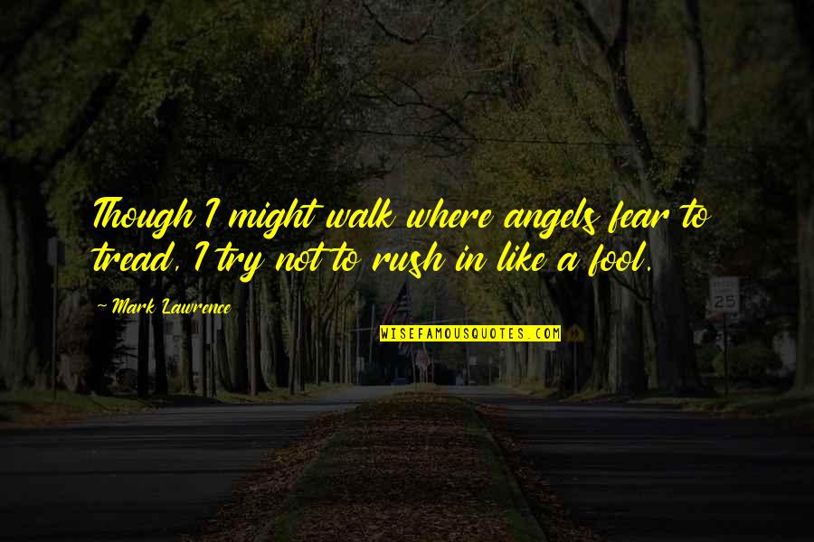 Restructure Quotes By Mark Lawrence: Though I might walk where angels fear to