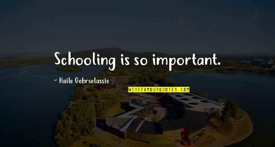 Resultados Quotes By Haile Gebrselassie: Schooling is so important.