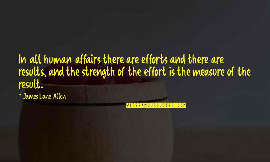 Results And Effort Quotes By James Lane Allen: In all human affairs there are efforts and