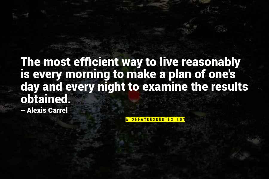 Results Day Quotes By Alexis Carrel: The most efficient way to live reasonably is