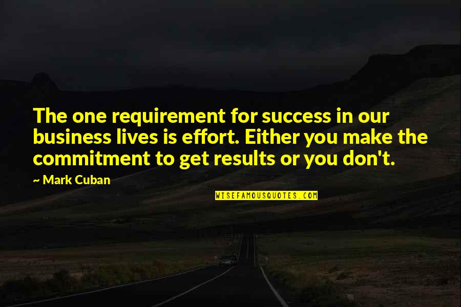 Results In Business Quotes By Mark Cuban: The one requirement for success in our business