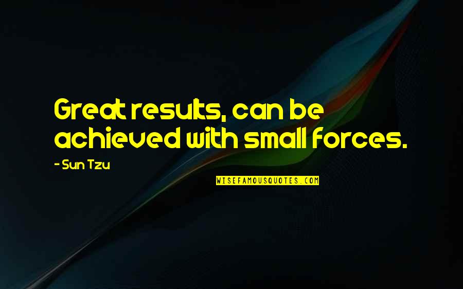 Results In Business Quotes By Sun Tzu: Great results, can be achieved with small forces.