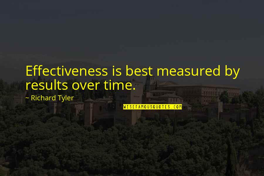 Results Quotes By Richard Tyler: Effectiveness is best measured by results over time.