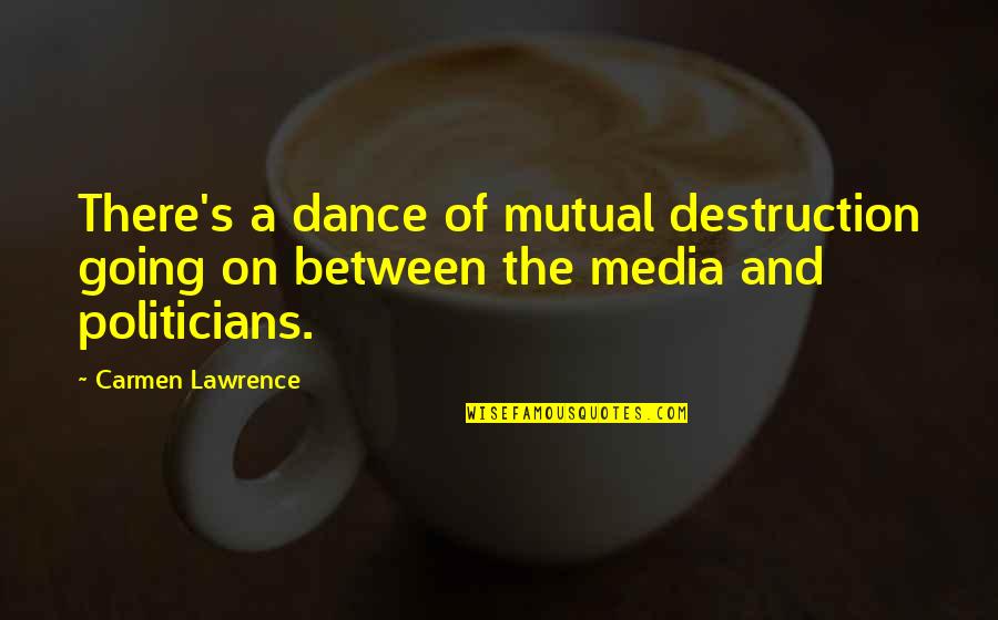 Resumption Quotes By Carmen Lawrence: There's a dance of mutual destruction going on