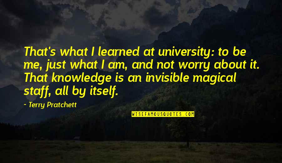 Resurfacing Quotes By Terry Pratchett: That's what I learned at university: to be