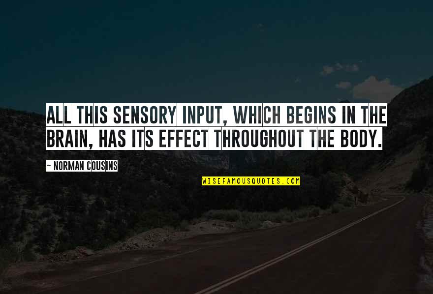 Retail Shrink Quotes By Norman Cousins: All this sensory input, which begins in the