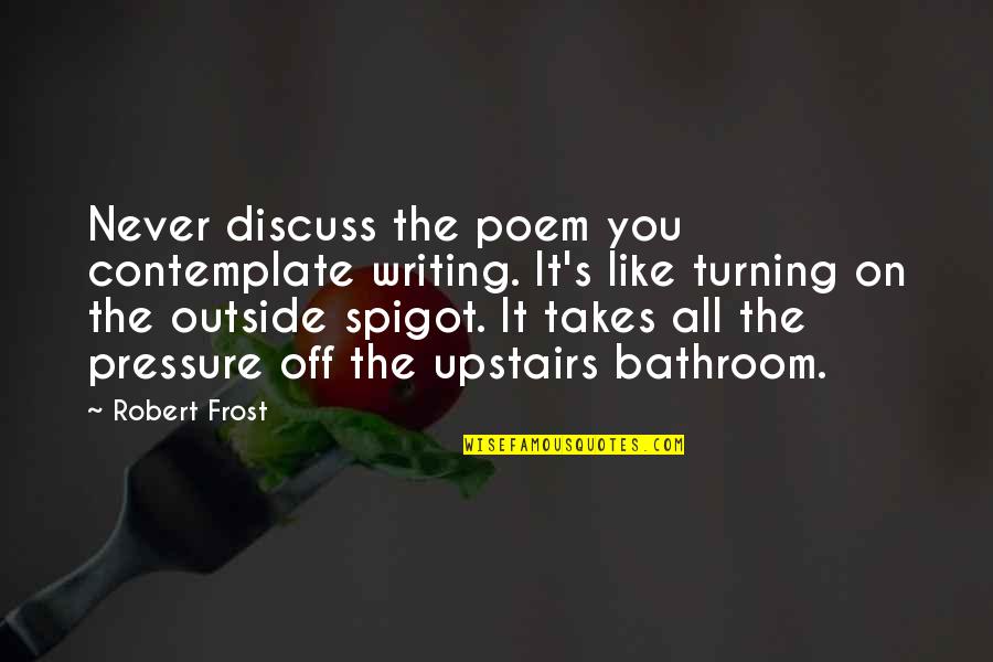 Retardar Eyaculacion Quotes By Robert Frost: Never discuss the poem you contemplate writing. It's