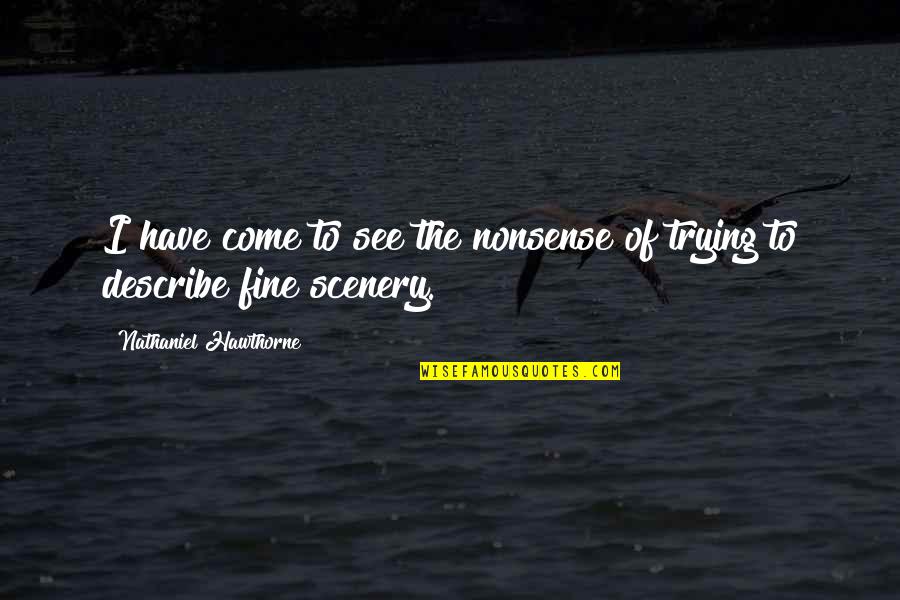 Reth Quotes By Nathaniel Hawthorne: I have come to see the nonsense of