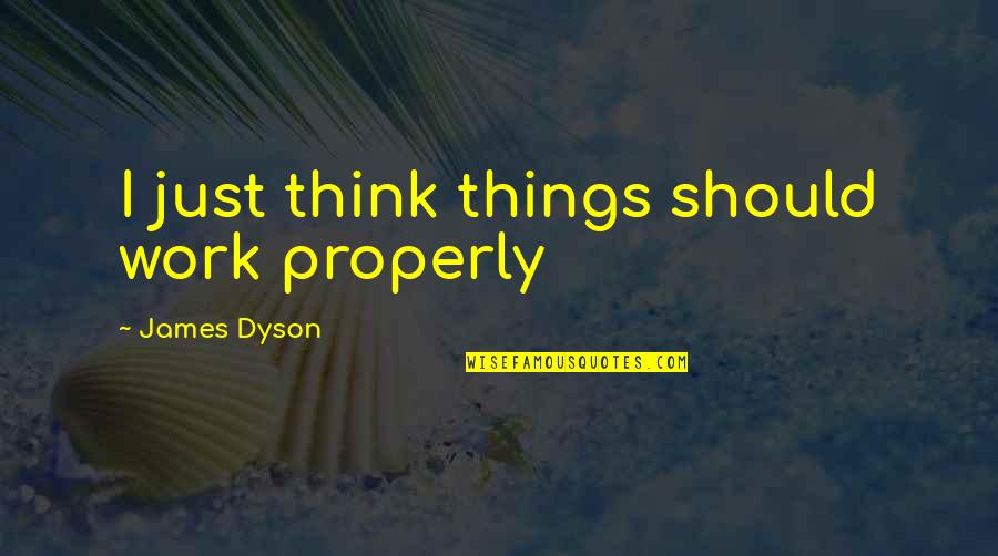 Retical Quotes By James Dyson: I just think things should work properly Retical Quotes By James Dyson: I just think things should work properly