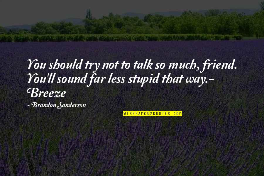 Reticence Quotes By Brandon Sanderson: You should try not to talk so much,