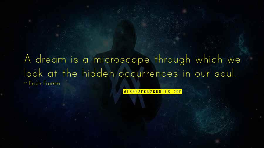 Retinal Vein Quotes By Erich Fromm: A dream is a microscope through which we