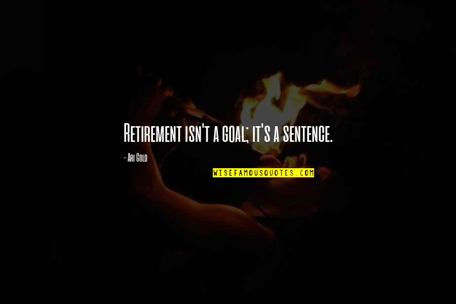 Retirement Happiness Quotes By Ari Gold: Retirement isn't a goal; it's a sentence.