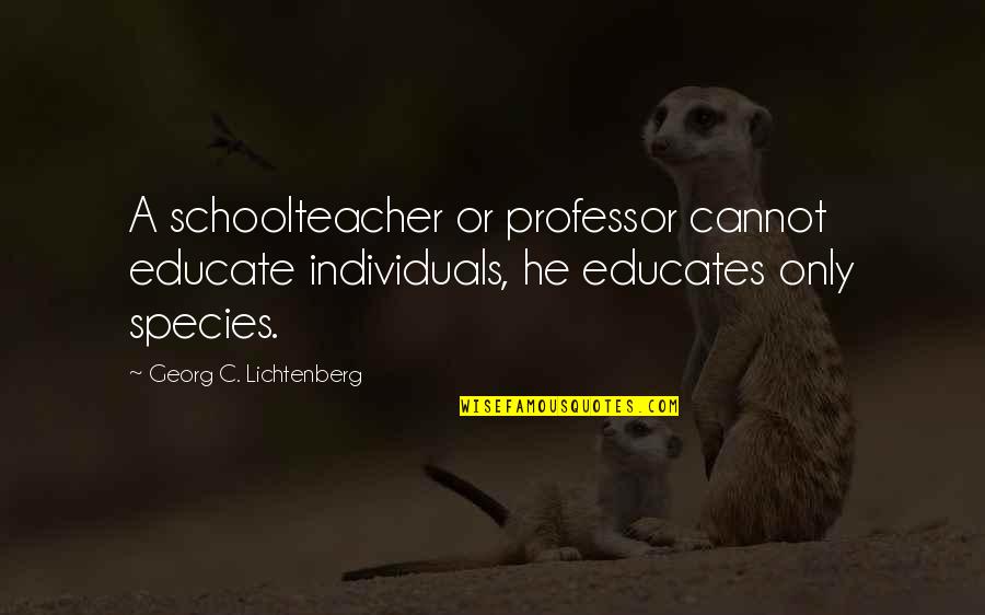 Retirement Of A Teacher Quotes By Georg C. Lichtenberg: A schoolteacher or professor cannot educate individuals, he