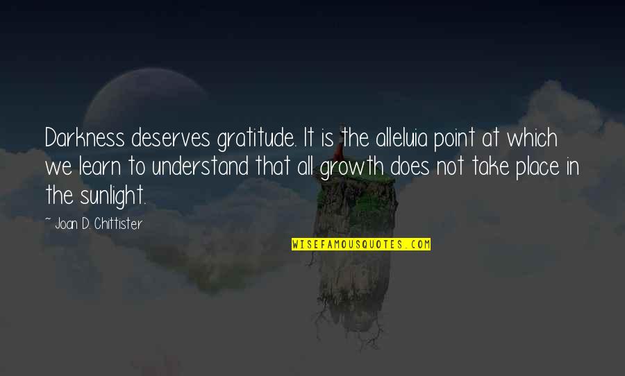 Retirement Planning Quotes By Joan D. Chittister: Darkness deserves gratitude. It is the alleluia point