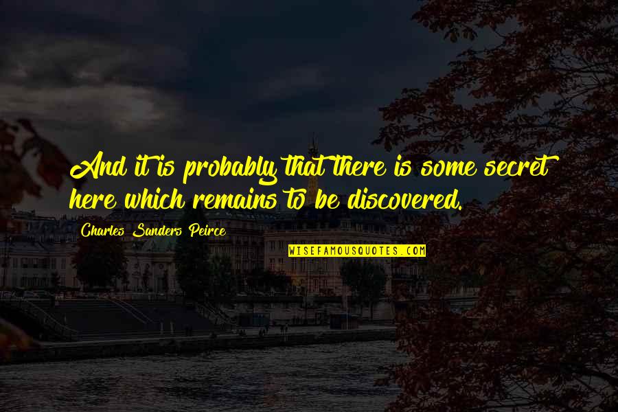 Retorts In A Sentence Quotes By Charles Sanders Peirce: And it is probably that there is some