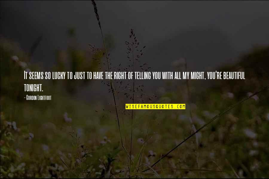 Retrogusto 84 Quotes By Gordon Lightfoot: It seems so lucky to just to have