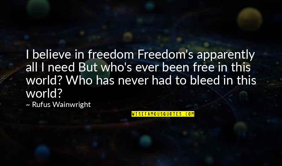 Retteghy Istv N Quotes By Rufus Wainwright: I believe in freedom Freedom's apparently all I