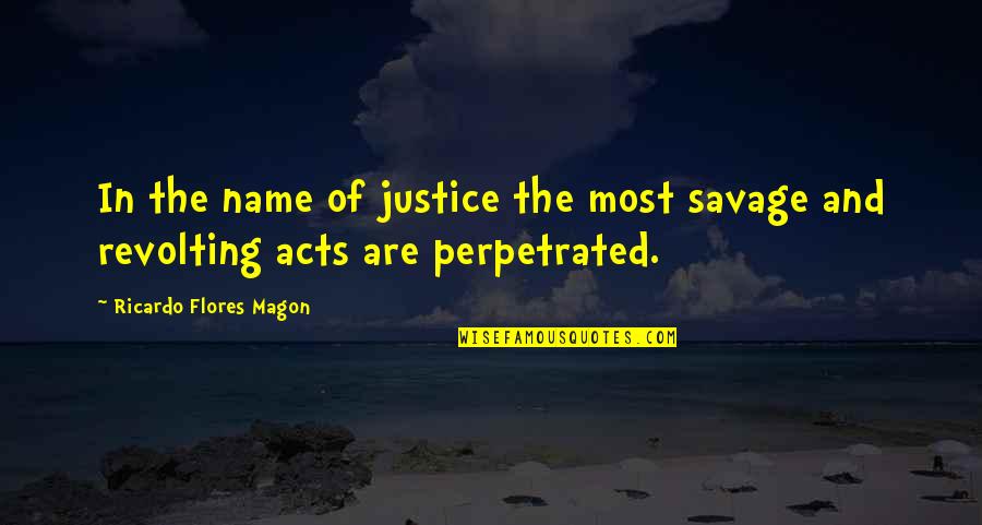 Reuben Tishkoff Quotes By Ricardo Flores Magon: In the name of justice the most savage