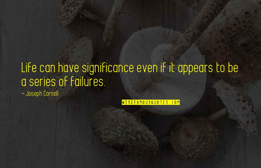 Reuland Motors Quotes By Joseph Cornell: Life can have significance even if it appears