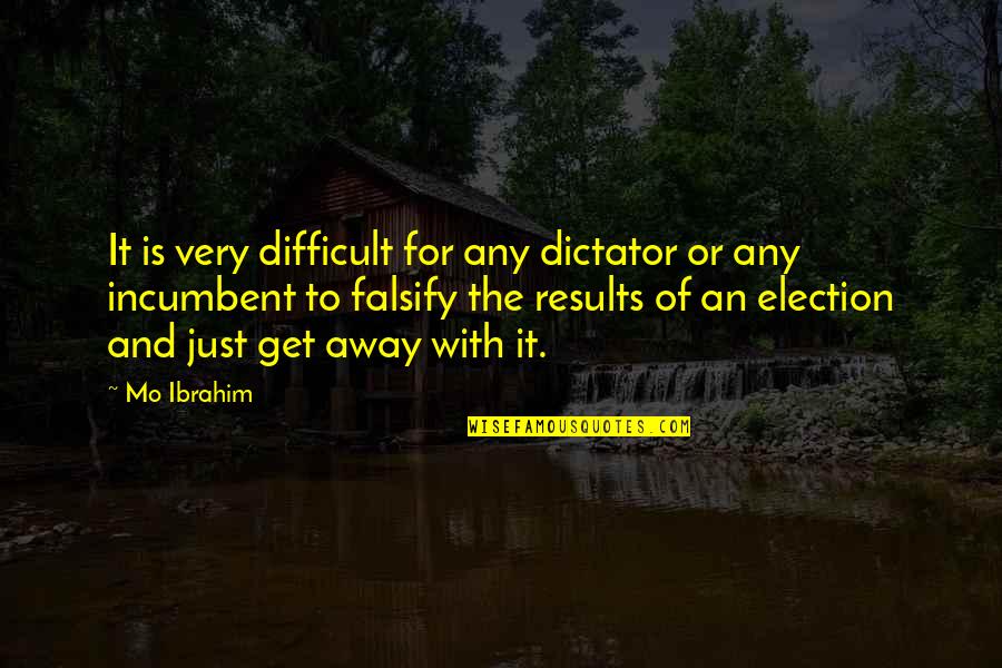 Reux Glass Quotes By Mo Ibrahim: It is very difficult for any dictator or