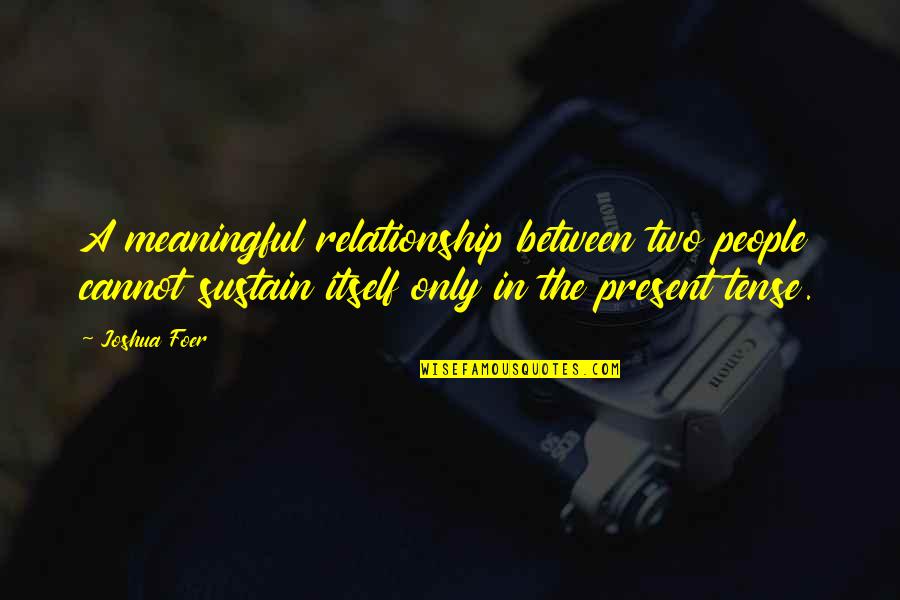 Revanth Telugu Quotes By Joshua Foer: A meaningful relationship between two people cannot sustain