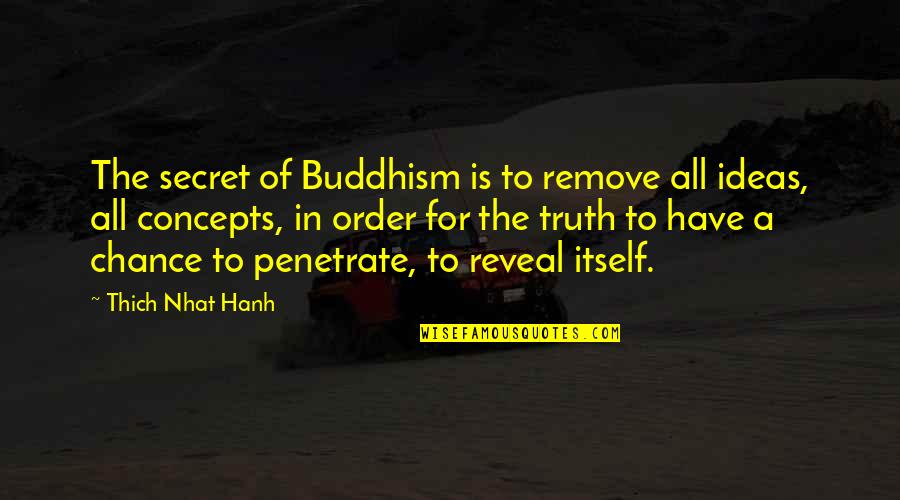 Reveal The Secret Quotes By Thich Nhat Hanh: The secret of Buddhism is to remove all
