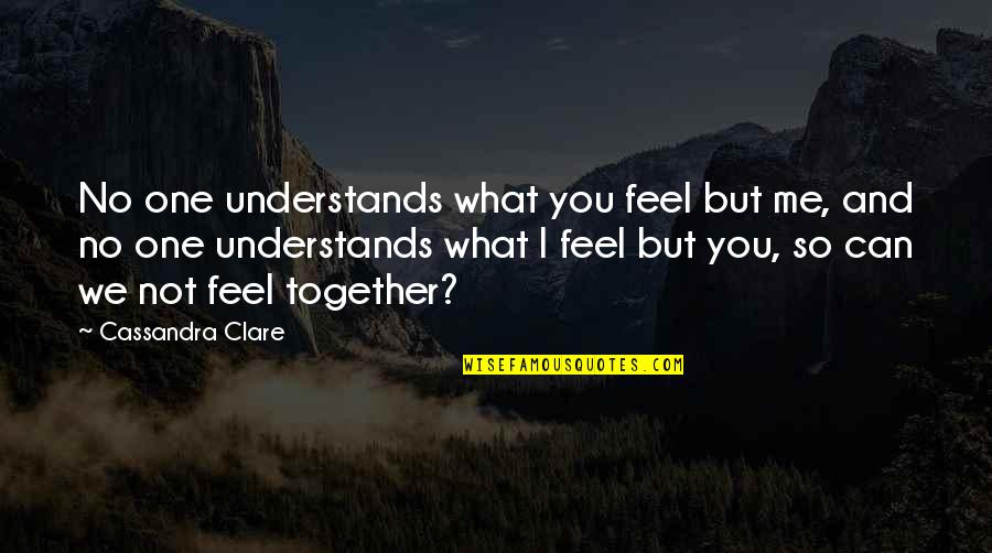 Revedere Tema Quotes By Cassandra Clare: No one understands what you feel but me, Revedere Tema Quotes By Cassandra Clare: No one understands what you feel but me,