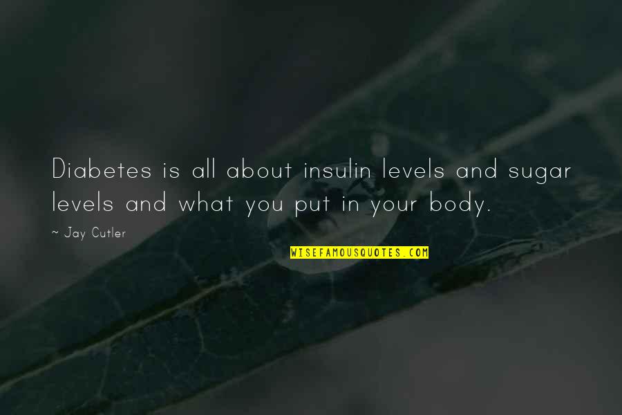 Revelationary Quotes By Jay Cutler: Diabetes is all about insulin levels and sugar