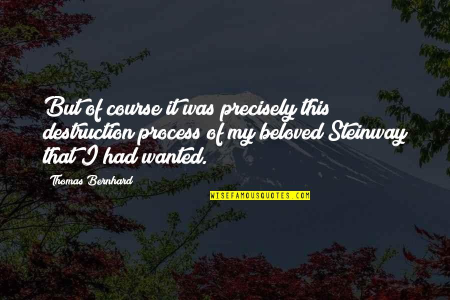 Revelings Quotes By Thomas Bernhard: But of course it was precisely this destruction