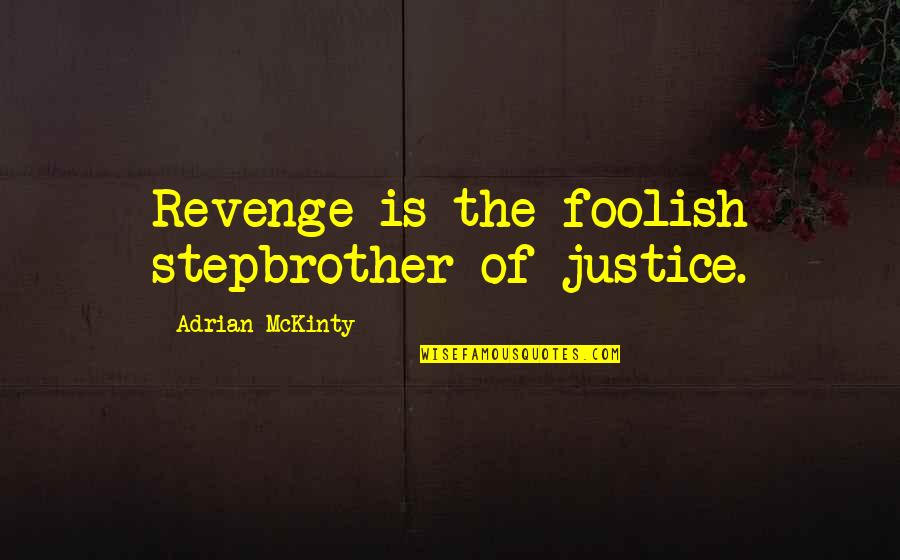 Revenge And Justice Quotes By Adrian McKinty: Revenge is the foolish stepbrother of justice.