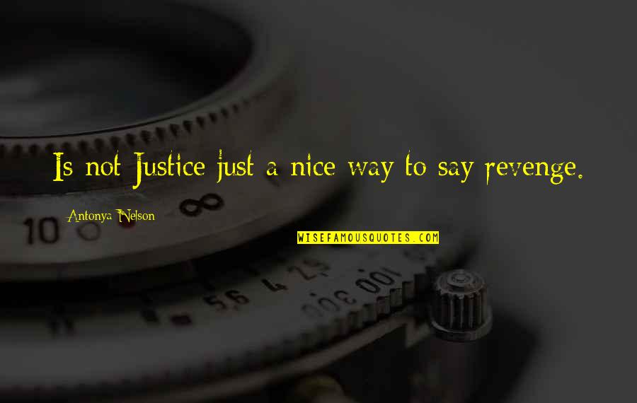 Revenge And Justice Quotes By Antonya Nelson: Is not Justice just a nice way to