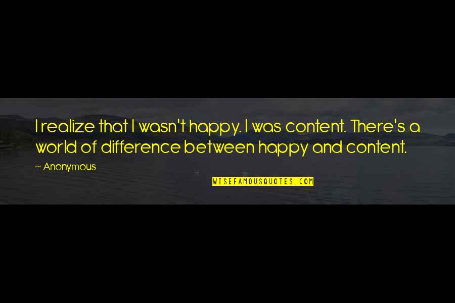 Reverberated Define Quotes By Anonymous: I realize that I wasn't happy. I was Reverberated Define Quotes By Anonymous: I realize that I wasn't happy. I was