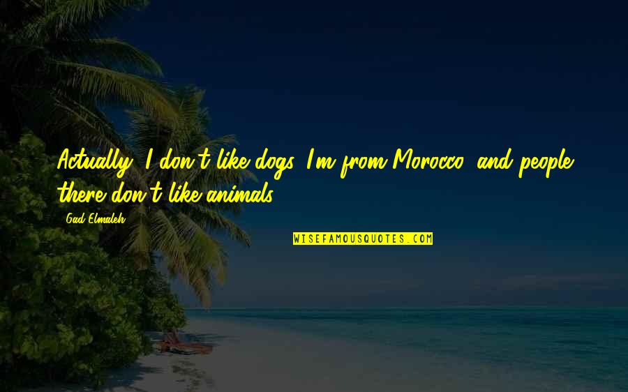 Reverbero De Alcohol Quotes By Gad Elmaleh: Actually, I don't like dogs. I'm from Morocco,